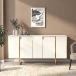 Μπουφές Orontes Megapap χρώμα λευκό - χρυσό 160x35,2x80εκ. - Image 4
