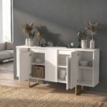 Μπουφές Orontes Megapap χρώμα λευκό - χρυσό 160x35,2x80εκ. - Image 6