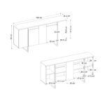 Μπουφές Orontes Megapap χρώμα λευκό - χρυσό 160x35,2x80εκ. - Image 9