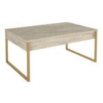 Τραπεζάκι σαλονιού Orontes Megapap χρώμα travertine - χρυσό 90x59,6x40εκ. - Image 7