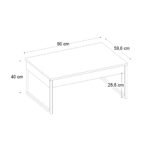 Τραπεζάκι σαλονιού Orontes Megapap χρώμα travertine - χρυσό 90x59,6x40εκ. - Image 8