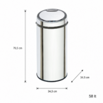 Αυτόματος Κάδος με Φωτοκύτταρο 58lt Inox Φ34.5x79.5cm MRShome - Image 5
