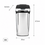 Αυτόματος Κάδος με Φωτοκύτταρο 30lt Inox 29x34.5x47.3cm MRShome - Image 4