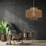 GLOBOSTAR® JENSON 00909 Boho Κρεμαστό Φωτιστικό Οροφής με Ντουί 1 x E27 AC 220-240V IP20 - Μπεζ - Μ33 x Π33 x Υ28cm - Image 12