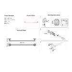 Single Towel Rail (60cm) Τσιμέντο Γκρι Ματ SANCO - Image 2