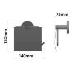 Toilet Roll Holder with cover Τσιμέντο Γκρι Ματ SANCO - Image 2