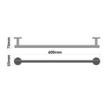 Single Towel Rail (60cm) Χρωμέ SANCO - Image 2