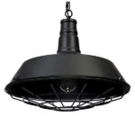 GLOBOSTAR® RAY 01048 Vintage Κρεμαστό Φωτιστικό Οροφής με Ντουί 1 x E27 AC 220-240V IP20 - Μαύρο - Μ46 x Π46 x Υ25cm