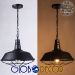 GLOBOSTAR® RAY 01048 Vintage Κρεμαστό Φωτιστικό Οροφής με Ντουί 1 x E27 AC 220-240V IP20 - Μαύρο - Μ46 x Π46 x Υ25cm - Image 4