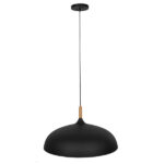 GLOBOSTAR® VALLETE 01259 Μοντέρνο Κρεμαστό Φωτιστικό Οροφής με Ντουί 1 x E27 AC 220-240V IP20 - Μαύρο & Μπεζ - Μ60 x Π60 x Υ35cm - Image 2