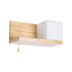 GLOBOSTAR® AMITY 01366 Μοντέρνο Φωτιστικό Τοίχου - Απλίκα με Ντουί 1 x E27 AC 220-240V IP20 - Μπεζ & Λευκό - Μ30 x Π14.5 x Υ15cm - Image 2