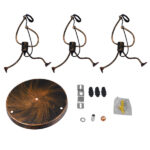 GLOBOSTAR® LITTLE MAN 01656 Μοντέρνο Κρεμαστό Φωτιστικό Οροφής με Ντουί 3 x E27 AC 220-240V IP20 - Χάλκινο - Μ45 x Π45 x Υ40cm - Image 7