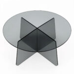 Τραπέζι σαλονιού Cleary pakoworld tempered 8mm γυαλί ανθρακί Φ70x45εκ - Image 3