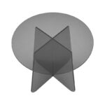 Τραπέζι βοηθητικό Cleary pakoworld tempered 8mm γυαλί ανθρακί Φ50x45εκ - Image 4
