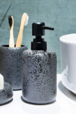 Δοχείο Κρεμοσάπουνου HADES Stoneware Ανθρακί 350ml AWD02191802 - Image 2