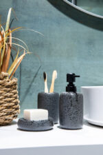 Δοχείο Κρεμοσάπουνου HADES Stoneware Ανθρακί 350ml AWD02191802 - Image 4