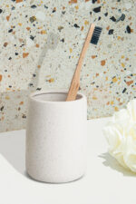 Ποτήρι Οδοντόβουρτσας BONITA Stoneware Λευκό Φ7.8x11.8cm 360ml AWD02191913 - Image 2