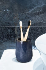 Ποτήρι Οδοντόβουρτσας FRIKI Stoneware navy blue Φ8.5x11.2cm 400ml AWD02191921 - Image 2