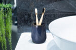 Ποτήρι Οδοντόβουρτσας FRIKI Stoneware navy blue Φ8.5x11.2cm 400ml AWD02191921 - Image 3