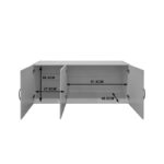 Ντουλάπα τρίφυλλη με πατάρι Alvia pakoworld λευκό 150x51x240εκ - Image 7