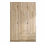 Ντουλάπα τρίφυλλη με πατάρι Alvia pakoworld sonoma 150x51x240εκ - Image 4