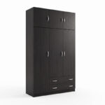 Ντουλάπα τρίφυλλη με πατάρι Alvia pakoworld wenge 150x51x240εκ - Image 3