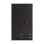 Ντουλάπα τρίφυλλη με πατάρι Alvia pakoworld wenge 150x51x240εκ - Image 4
