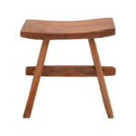 Σκαμπό Shogun pakoworld teak ξύλο σε φυσική απόχρωση 46x28x46εκ - Image 2