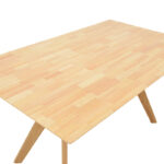 Τραπεζαρία Raffles pakoworld σετ 7τεμ rubberwood με pe rattanσε φυσική απόχρωση 150x90x76εκ - Image 7