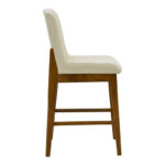 Σκαμπό μπαρ Dalby pakoworld καρυδί rubberwood και εκρού ύφασμα 50x45x102,5εκ - Image 3