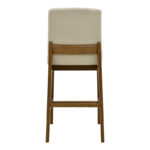 Σκαμπό μπαρ Dalby pakoworld καρυδί rubberwood και εκρού ύφασμα 50x45x102,5εκ - Image 5