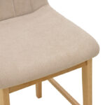 Σκαμπό μπαρ Dalby pakoworld sonoma rubberwood και μπεζ ύφασμα 50x45x102,5εκ - Image 7