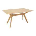 Τραπεζαρία Raffles pakoworld σετ 5τεμ rubberwood με pe rattanσε φυσική απόχρωση 150x90x76εκ - Image 6