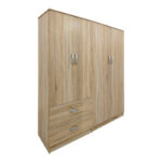 Ντουλάπα τετράφυλλη Athos pakoworld sonoma 160x42x180εκ - Image 2