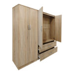 Ντουλάπα τετράφυλλη Athos pakoworld sonoma 160x42x180εκ - Image 3