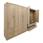 Ντουλάπα εξάφυλλη Athos pakoworld sonoma 240x42x180εκ - Image 2