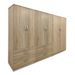 Ντουλάπα εξάφυλλη Athos pakoworld sonoma 240x42x180εκ - Image 3