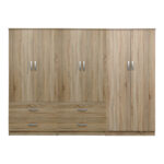 Ντουλάπα εξάφυλλη Athos pakoworld sonoma 240x42x180εκ - Image 4
