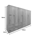 Ντουλάπα εξάφυλλη Athos pakoworld sonoma 240x42x180εκ - Image 5