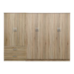 Ντουλάπα εξάφυλλη Athos I pakoworld sonoma 240x42x180εκ - Image 3