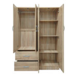 Ντουλάπα εξάφυλλη Athos Ι pakoworld sonoma 200.5x42x180εκ - Image 2