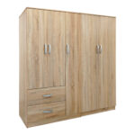 Ντουλάπα πεντάφυλλη Athos I pakoworld sonoma 170x42x180εκ - Image 2