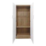 Ντουλάπα εξάφυλλη Athos Ι pakoworld sonoma-λευκό 200.5x42x180εκ - Image 3