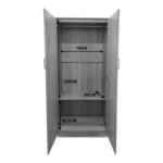 Ντουλάπα τετράφυλλη Athos Ι pakoworld sonoma-λευκό 160x42x180εκ - Image 5