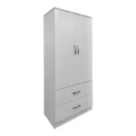 Ντουλάπα εξάφυλλη με πατάρι Athos pakoworld λευκή 240x42x240εκ - Image 2