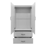 Ντουλάπα εξάφυλλη με πατάρι Athos I pakoworld λευκή 240x42x240εκ - Image 3