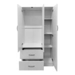 Ντουλάπα πεντάφυλλη με πατάρι Athos I pakoworld λευκή 170x42x240εκ - Image 3