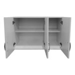 Ντουλάπα πεντάφυλλη με πατάρι Athos I pakoworld λευκή 170x42x240εκ - Image 7