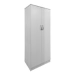 Ντουλάπα τετράφυλλη με πατάρι Athos Ι pakoworld λευκή 160x42x240εκ - Image 2