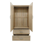 Ντουλάπα τετράφυλλη με πατάρι Athos pakoworld sonoma 160x42x240εκ - Image 3